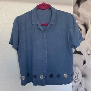 Blue vintage button up